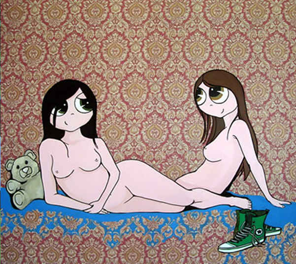 Chicas -  100 x 100 cm - Acrílico sobre mdf